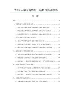 2026年中国越野登山鞋数据监测报告