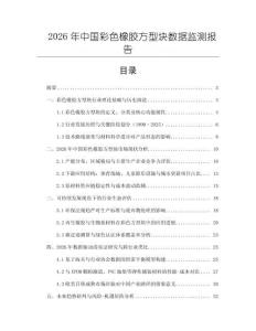2026年中国彩色橡胶方型块数据监测报告