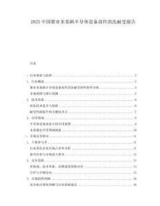2025中國聚亞苯基砜半導(dǎo)體設(shè)備部件清洗耐受報告