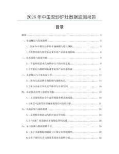 2026年中國雙炒爐灶數據監測報告