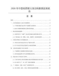 2026年中國輕質耐火澆注料數據監測報告