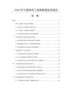 2026年中國背帶工裝褲數據監測報告