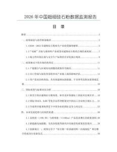 2026年中國超細硅石粉數(shù)據(jù)監(jiān)測報告