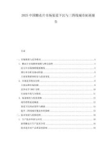 2025中國糖衣片市場渠道下沉與三四線城市拓展報告
