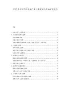 2025中國超高清視頻產業技術突破與市場前景報告