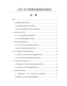 2026年中國梁柱數據監測報告