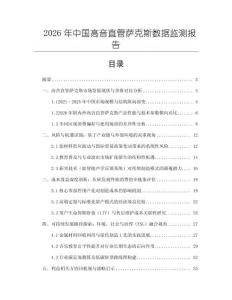 2026年中國高音直管薩克斯數據監測報告