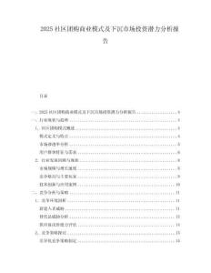 2025社區團購商業模式及下沉市場投資潛力分析報告