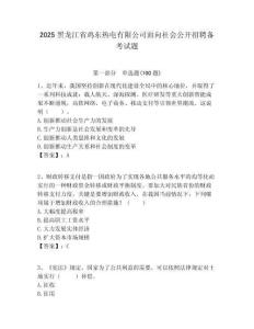 2025黑龍江省雞東熱電有限公司面向社會公開招聘備考試題附答案解析