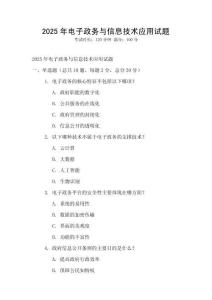 2025年電子政務與信息技術應用試題