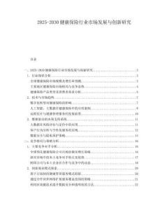 2025-2030健康保險行業市場發展與創新研究