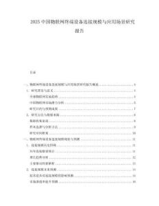 2025中國物聯網終端設備連接規模與應用場景研究報告
