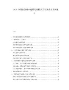2025中國智慧城市建設運營模式及市場前景預測報告