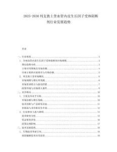 2025-2030列支敦士登血管內皮生長因子受體阻斷劑行業發展趨勢