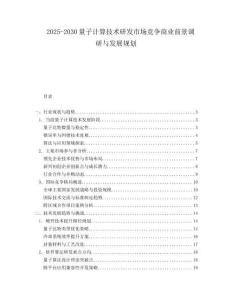 2025-2030量子計(jì)算技術(shù)研發(fā)市場競爭商業(yè)前景調(diào)研與發(fā)展規(guī)劃
