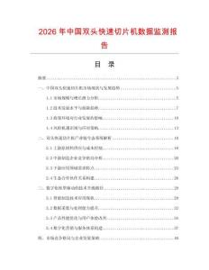 2026年中国双头快速切片机数据监测报告