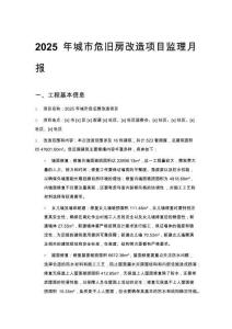 2025年城市危舊房改造項目監理月報