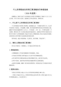 個人所得稅綜合所得匯算清繳自行申報指南