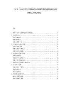 2025-2030美國半導體芯片領域發展現狀剖析與商業模式重構研究