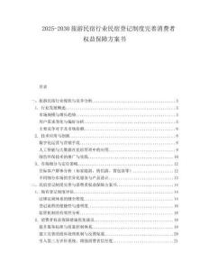 2025-2030旅游民宿行業民宿登記制度完善消費者權益保障方案書