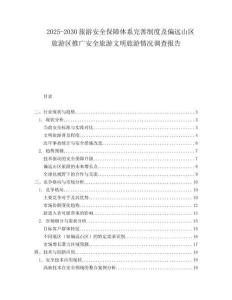 2025-2030旅游安全保障體系完善制度及偏遠山區旅游區推廣安全旅游文明旅游情況調查報告