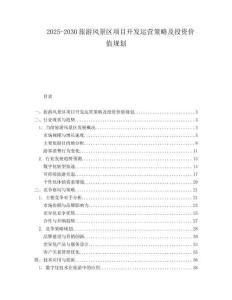 2025-2030旅游風景區項目開發運營策略及投資價值規劃