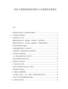 2025中國新材料研發突破與產業化路徑分析報告