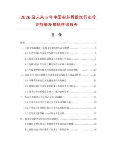 2026及未來5年中國實芯焊錫絲行業(yè)投資前景及策略咨詢報告