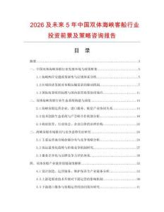 2026及未来5年中国双体海峡客船行业投资前景及策略咨询报告