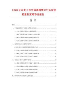2026及未來5年中國直插筒燈行業投資前景及策略咨詢報告