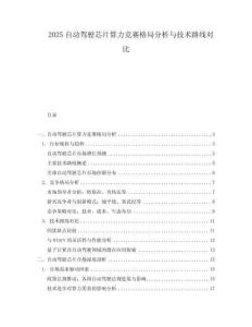 2025自動(dòng)駕駛芯片算力競(jìng)賽格局分析與技術(shù)路線對(duì)比