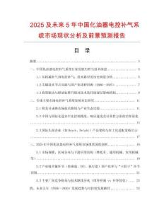 2025及未來5年中國化油器電控補(bǔ)氣系統(tǒng)市場(chǎng)現(xiàn)狀分析及前景預(yù)測(cè)報(bào)告