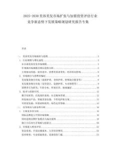 2025-2030美容美發市場擴張與加盟投資評估行業競爭新態勢下發展策略規劃研究報告專集