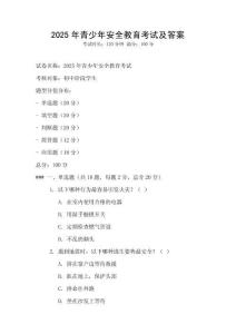 2025年青少年安全教育考試及答案