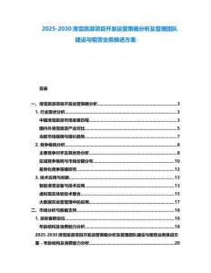 2025-2030滑雪旅游項(xiàng)目開發(fā)運(yùn)營(yíng)策略分析及管理團(tuán)隊(duì)建設(shè)與租賃業(yè)務(wù)推進(jìn)方案