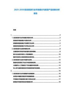 2025-2030航空旅游行業市場細分與旅游產品創新分析報告