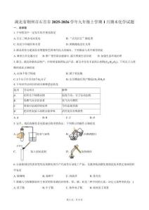 湖北省荊州市石首市2025-2026學(xué)年九年級(jí)上學(xué)期1月期末化學(xué)試卷（含答案）