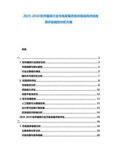 2025-2030軟件服務行業市場發展態勢供需結構評估投資評定規劃分析方案