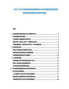 2025-2030職業(yè)教育和技能培訓(xùn)行業(yè)市場現(xiàn)狀供需分析及投資評估規(guī)劃分析研究報(bào)告
