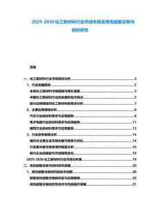 2025-2030化工新材料行業(yè)市場布局及高性能聚合物與材料研究