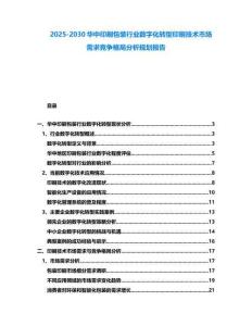 2025-2030華中印刷包裝行業數字化轉型印刷技術市場需求競爭格局分析規劃報告