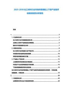 2025-2030化工材料行業(yè)市場(chǎng)供需調(diào)配上下游產(chǎn)業(yè)鏈評(píng)估規(guī)劃投資分析報(bào)告