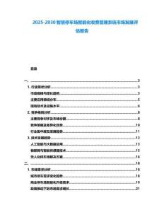 2025-2030智慧停车场智能化收费管理系统市场发展评估报告