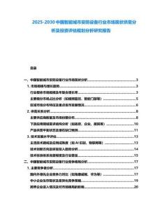 2025-2030中国智能城市安防设备行业市场现状供需分析及投资评估规划分析研究报告