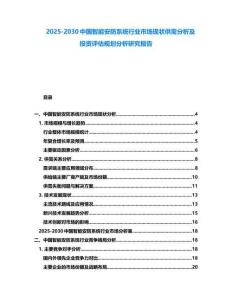 2025-2030中国智能安防系统行业市场现状供需分析及投资评估规划分析研究报告
