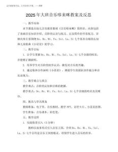 2025年大班音乐哆来咪教案及反思