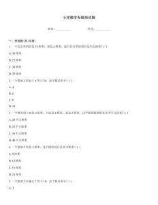 小學數學專題測試題