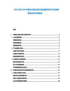 2025至2030中國(guó)玉米基乙醇行業(yè)發(fā)展研究與產(chǎn)業(yè)戰(zhàn)略規(guī)劃分析評(píng)估報(bào)告