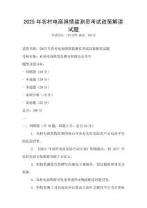 2025年農村電商輿情監測員考試政策解讀試題