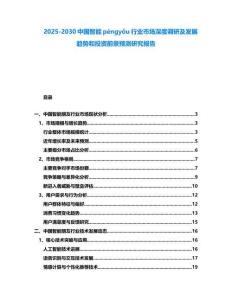 2025-2030中國(guó)智能péngyǒu行業(yè)市場(chǎng)深度調(diào)研及發(fā)展趨勢(shì)和投資前景預(yù)測(cè)研究報(bào)告